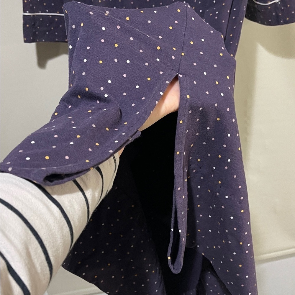 NWOT Soma Navy, Crew Neck, 3/4 Sleeve Nightgown with Polka Dots Size XL - Picture 8 of 12